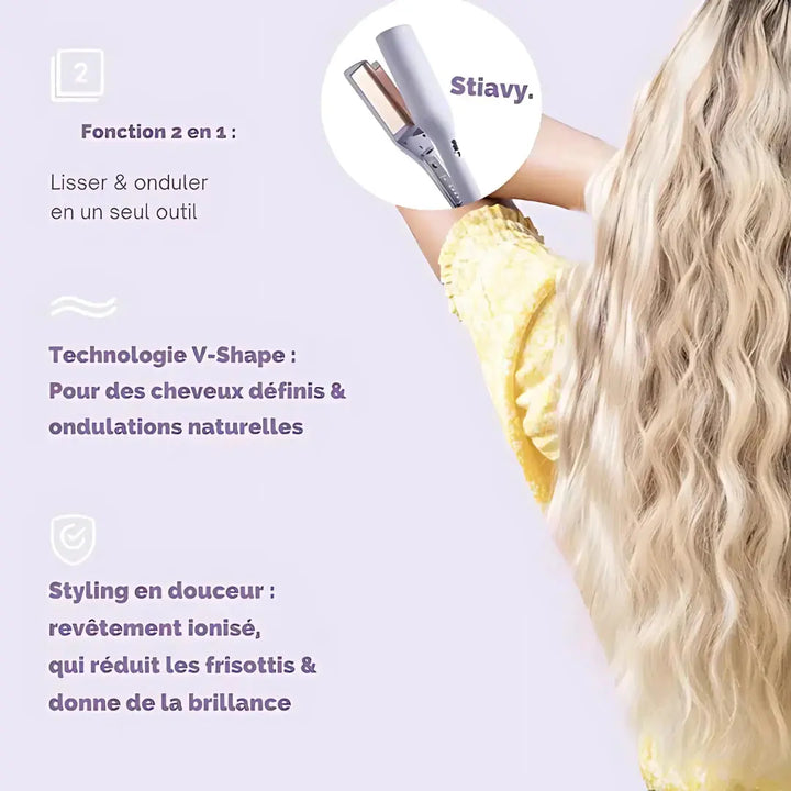 Fer à onduler 2-en-1 – Lisseur & Waver professionnel NovaPlace