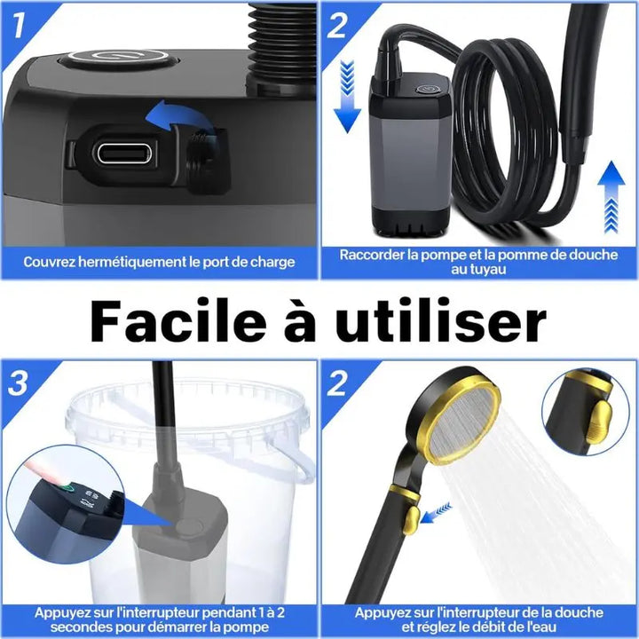 kit Douche Extérieure Portable Rechargeable NovaPlace