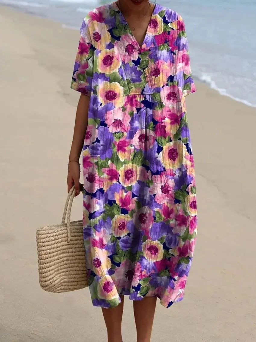 Robe Fleurie Bohème – Coupe Ample et Tissu Léger pour l’Été NovaPlace
