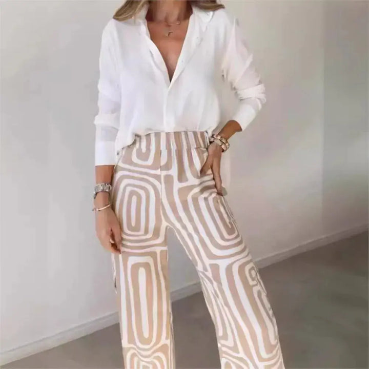 Ensemble chemise et pantalons larges pour femmes NovaPlace