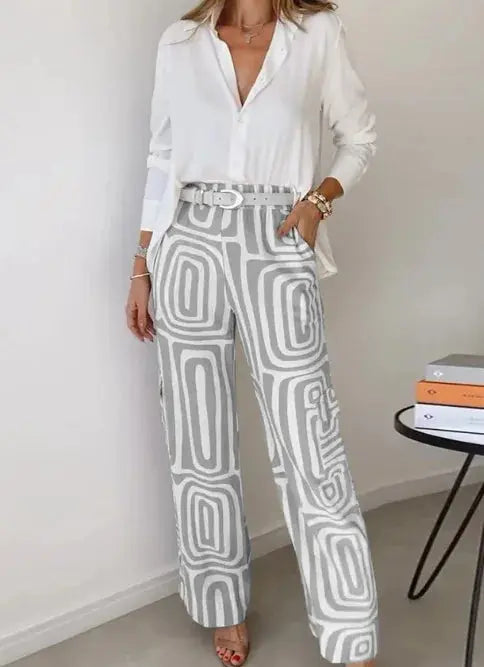 Ensemble chemise et pantalons larges pour femmes NovaPlace