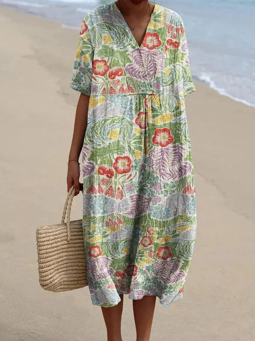 Robe Fleurie Bohème – Coupe Ample et Tissu Léger pour l’Été NovaPlace