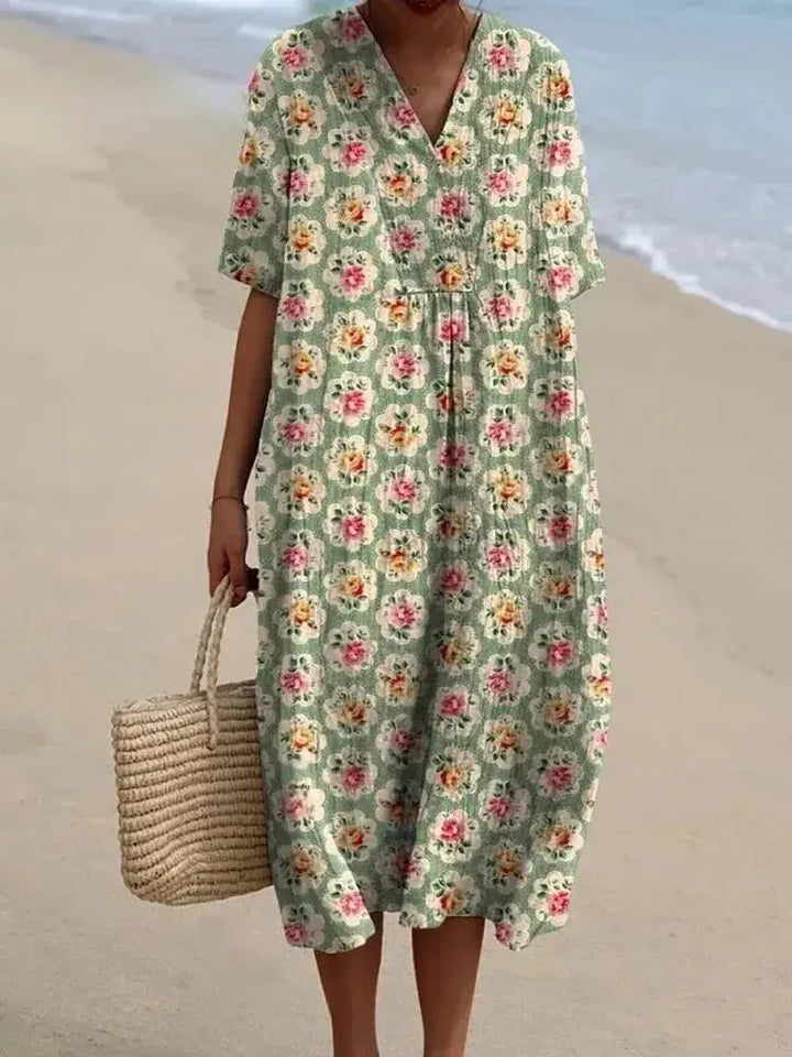 Robe Fleurie Bohème – Coupe Ample et Tissu Léger pour l’Été NovaPlace