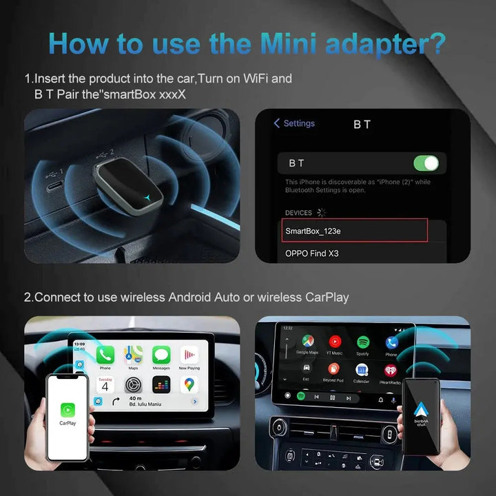 Adaptateur CarPlay & Android Auto Sans Fil – Compatible USB Universel NovaPlace