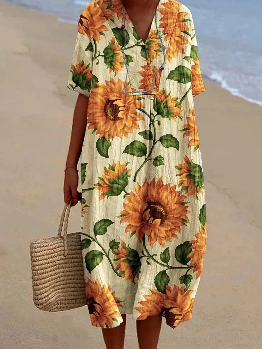 Robe Fleurie Bohème – Coupe Ample et Tissu Léger pour l’Été NovaPlace