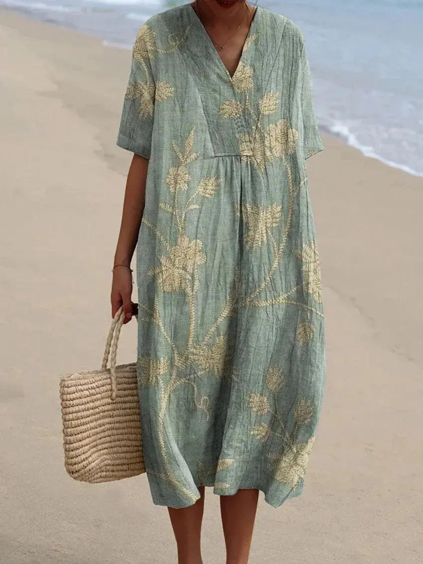 Robe Fleurie Bohème – Coupe Ample et Tissu Léger pour l’Été NovaPlace